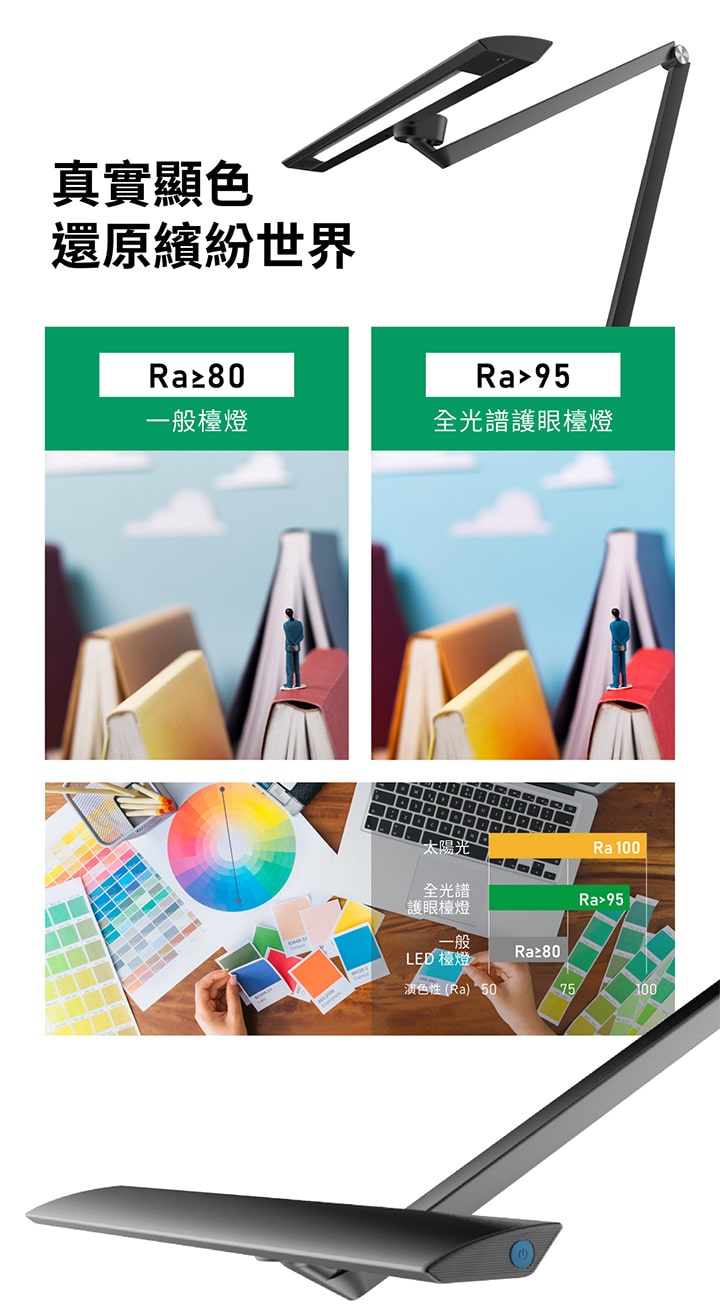 路易黑(夾燈) _ 喜光全光譜專業護眼