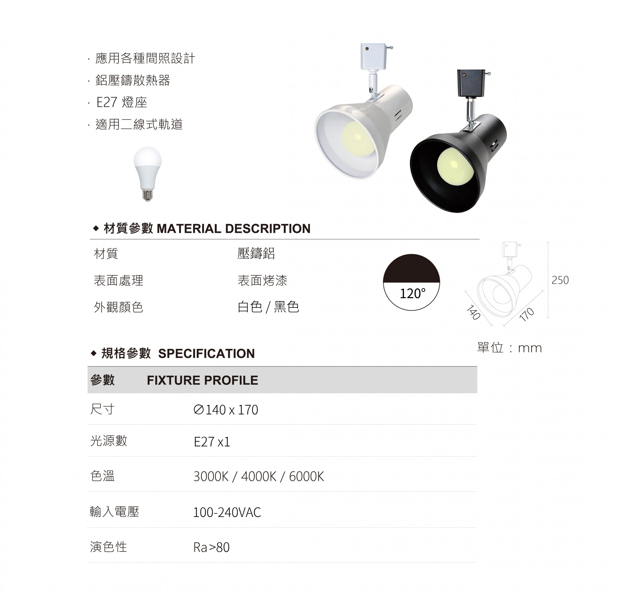 LED 大喇叭軌道燈